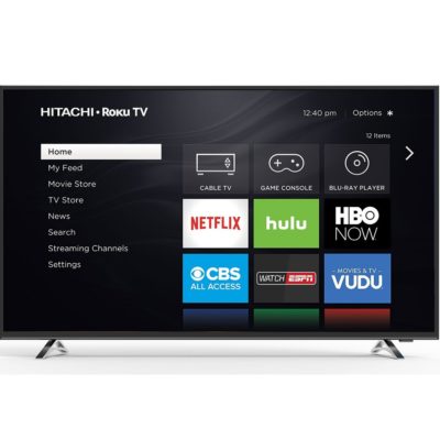 Hitachi Roku 55-inch TV 4K with HDR- TV Sizes